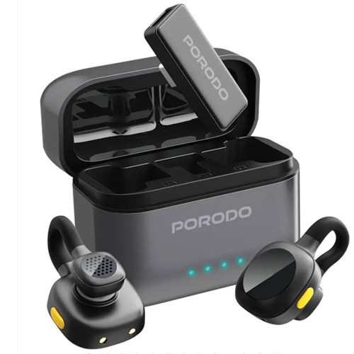 میکروفون یقه ای بیسیم پرودو Porodo Movo Lavalier Microphone Type-C PDLAMPHF76BK