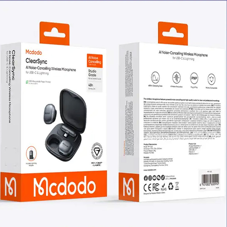 میکروفون بی سیم مک دودو Mcdodo ClearSync AI Noise-Cancelling Wireless Micropone MP-5451