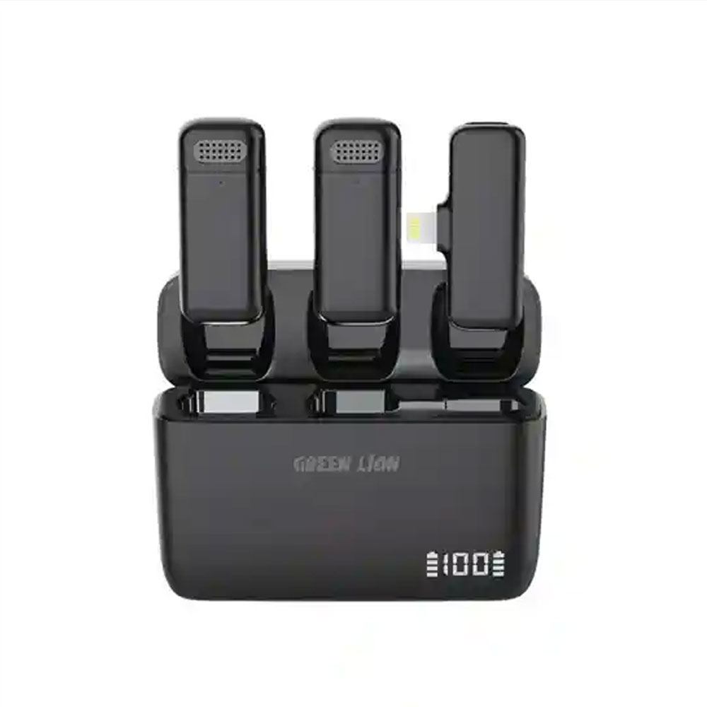 میکروفون بی سیم یقه ای لایتنینگ گرین لاین Green Lion DUO Cast Wireless Microphone GNDCTWMICLGBK
