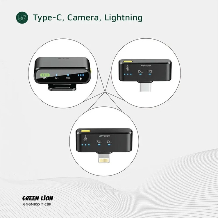 ست میکروفن بی سیم گرین لاین مدل GM-85X با درگاههای اتصال USB C