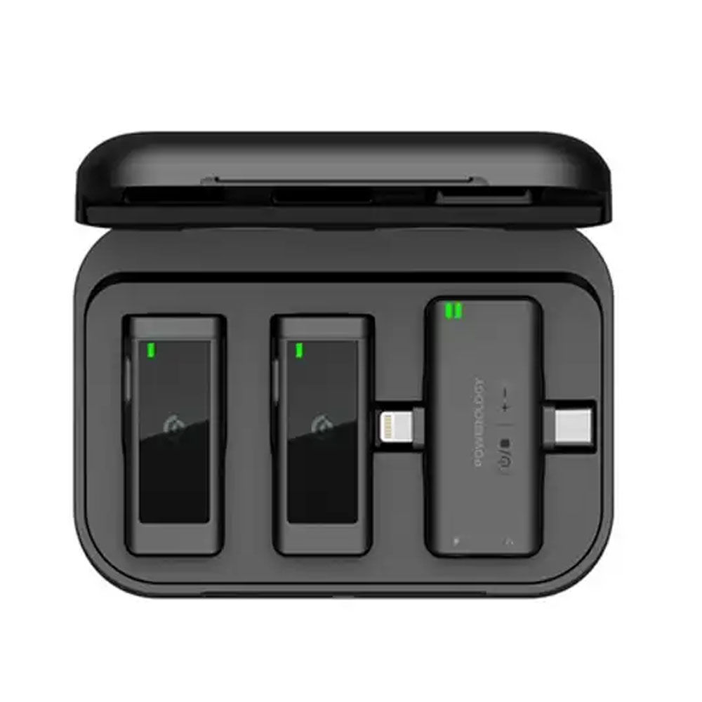 میکروفون بلاگری دوگانه پاورولوژی Powerology Dual Connector Wireless Lavalier Microphone PWMIC2BK