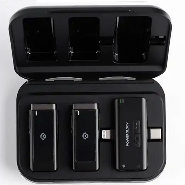 میکروفون بلاگری دوگانه پاورولوژی Powerology Dual Connector Wireless Lavalier Microphone PWMIC2BK